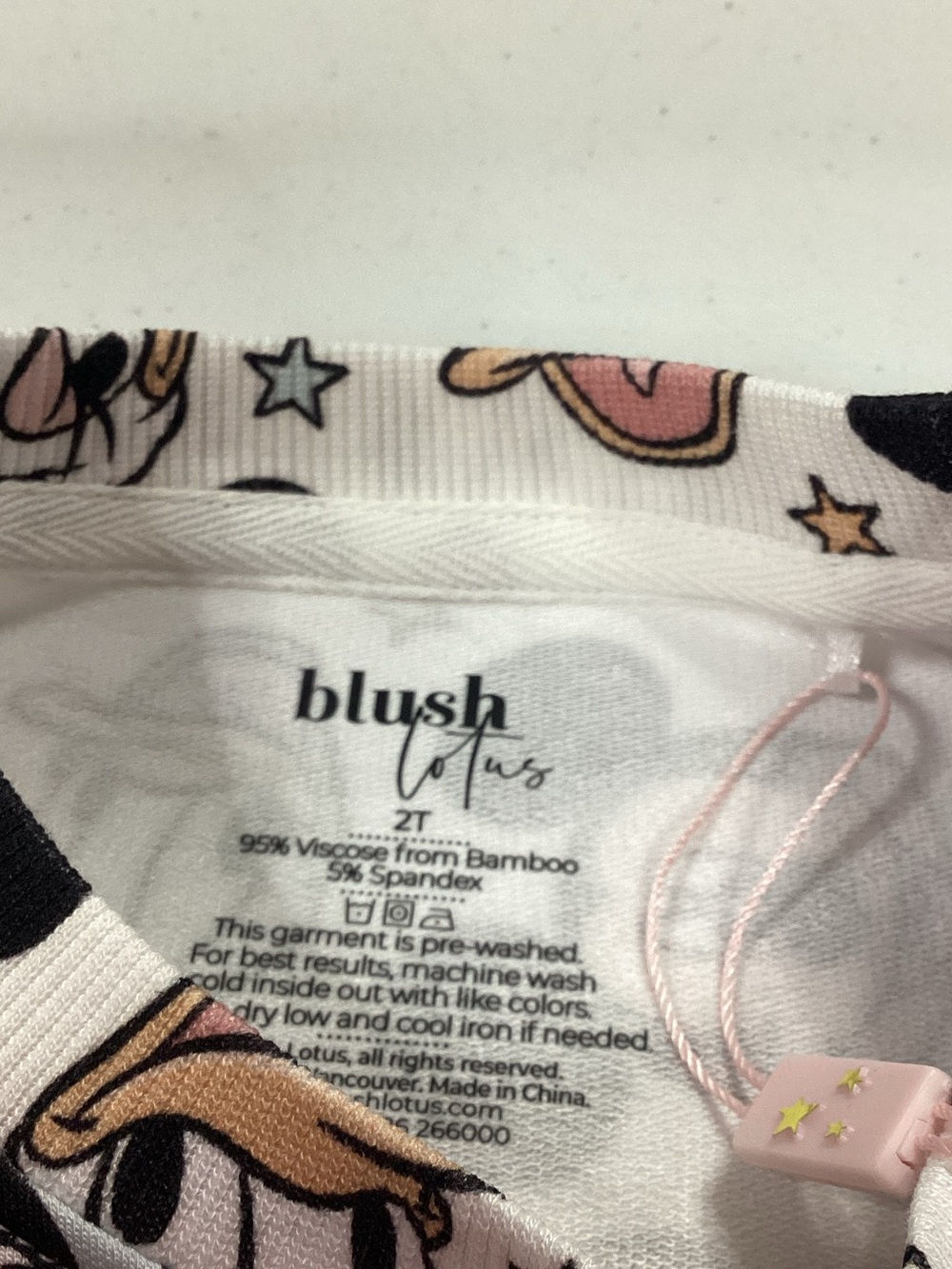 Blush Lotus Pink Star & Floral sweat shirt Pink, Black, Gold Accents